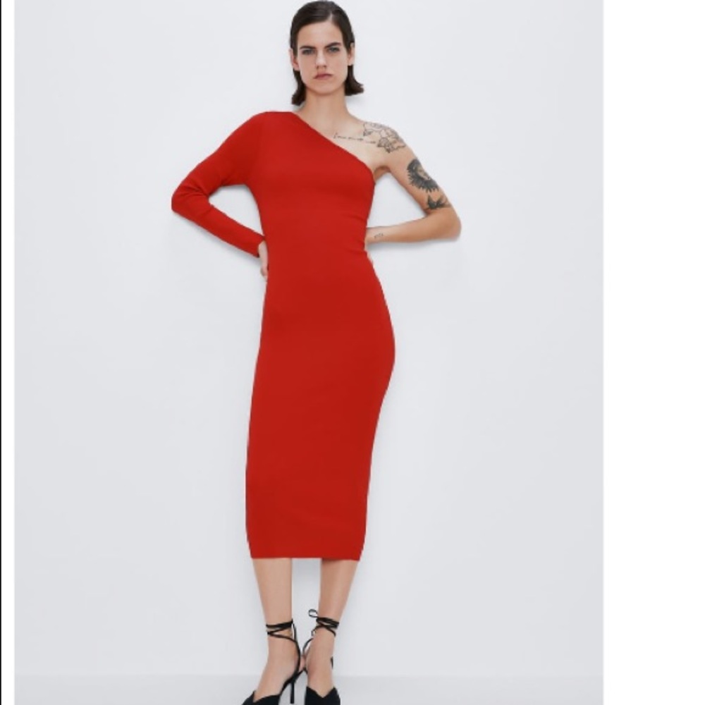 Zara long Asymmetrical dress